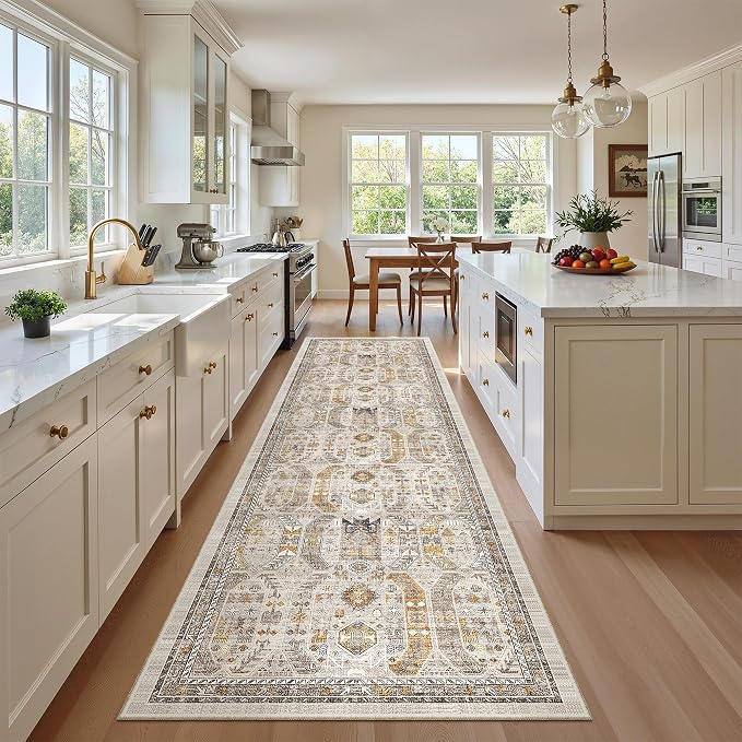 Madane Hallway Runner Rug 2'6''x10' Kitchen Runner, Non Slip Vintage Runners by Madane
