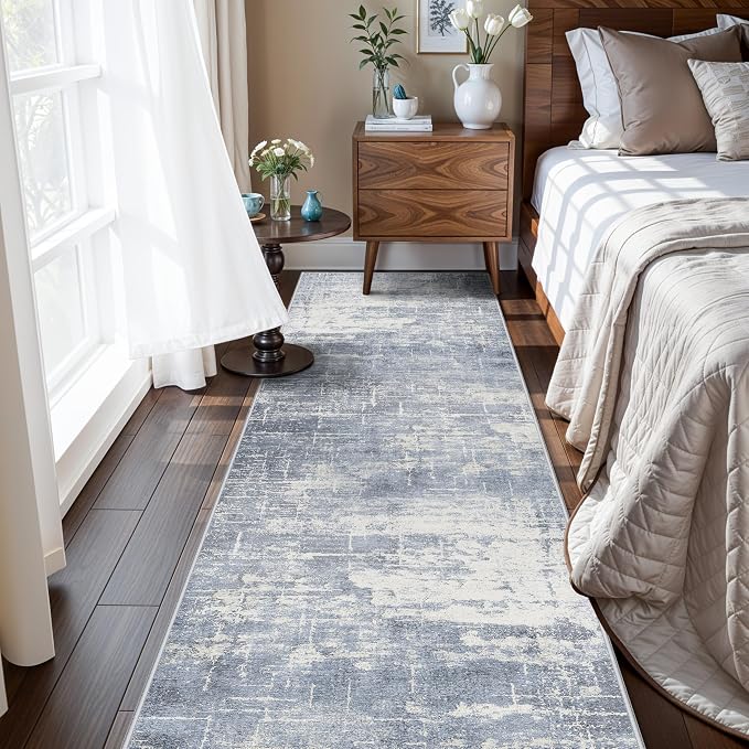 Hallway 2x8 Washable Runner Rug: Abstract Stain Resistant Kitchen Entryway Rugs by HYHAOYUNLAI