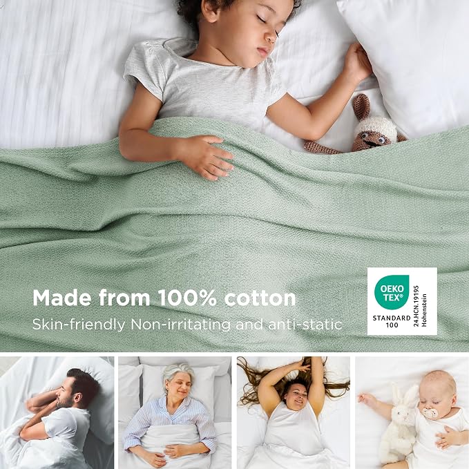 Bedsure GentleSoft 100% Cotton Large Blanket Oversized King - Image 2