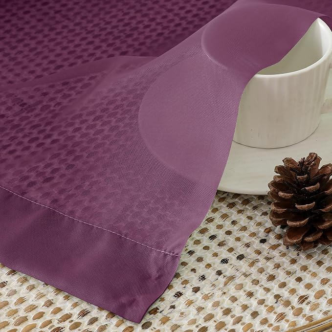 Aiyufeng Plum Purple Sheer Curtains 84 Inches Long 2 Panels, Solid Voile Top - Image 7