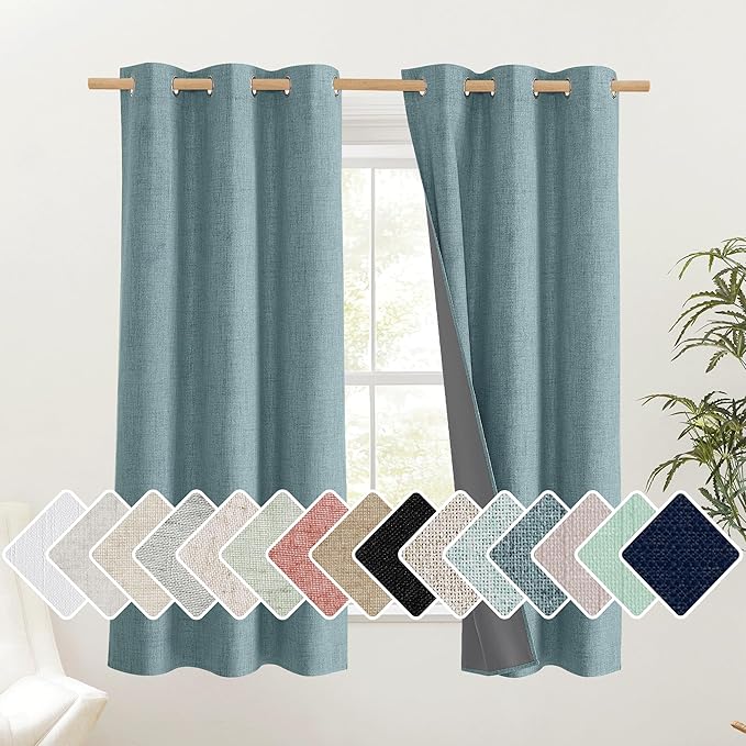 NICETOWN 100% Absolutely Blackout Linen Curtains by NICETOWN