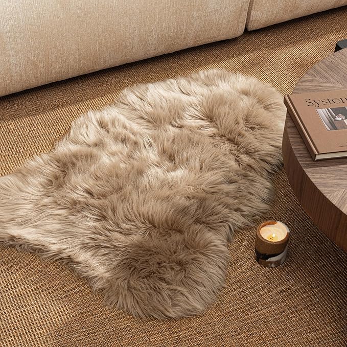 Ashler Faux Fur Rug, Fluffy Sheepskin Fur Rug, Fuzzy Ultra Soft 2 x 3 Ft Rugs by AshlerHomeDeco