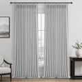 Light Grey Extra Long Floor to Ceiling Sheer Linen Curtains 108 Inches Long by PleatedDrapes