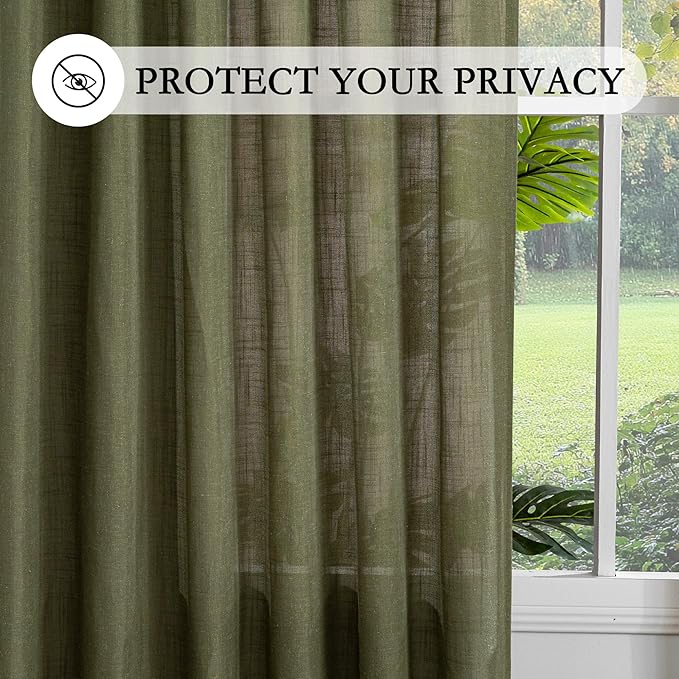 MYSKY HOME Living Room Curtains 90 Inches Long Farmhouse Light Filtering - Image 6