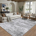 PureCozy 6x9 Grey Area Rug Washable Modern Abstract Living Room Carpet Non Slip by PureCozy