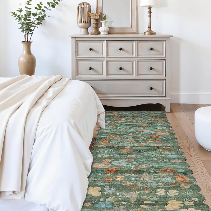 Washable 2'6x12 Hallway Runner Rug: Soft Entryway Kitchen Floral Runners Non - Image 7