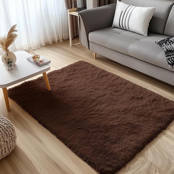 OLANLY 3x4 Machine Washable Accent Rug, Soft Fluffy Shaggy Area Rug - Image 3