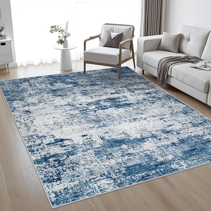 5x7 Area Rug Living Room Rug: Washable Modern Abstract Soft Thin Rug Indoor by FXRHLP