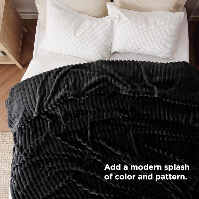 Bedsure GentleSoft Black Blanket Full Size - Image 5