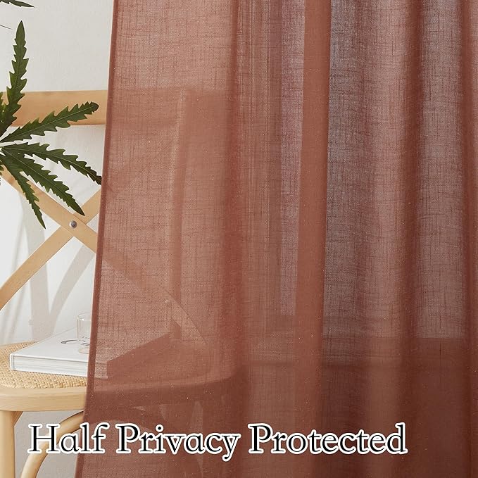 RYB HOME Natural Linen Blend Curtains - Image 4