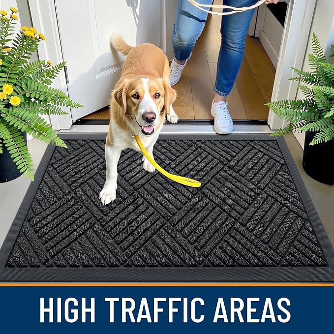 OLANLY Front Door Mat Outside Entrance 47x32, Heavy Duty Sturdy Natural Rubber - Image 5