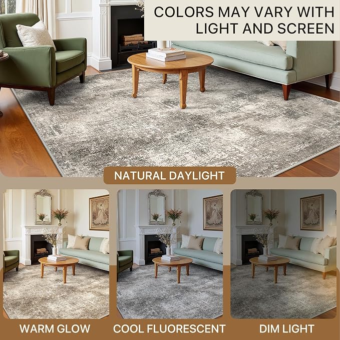 Area Rugs 9x12 for Living Room Bedroom, Modern Abstract Machine Washable Rug - Image 8