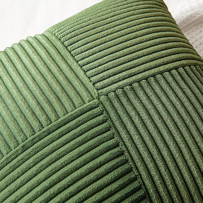 MIULEE Moss Green Decorative Euro Sham Pillow Covers 24x24 Inch - Image 2