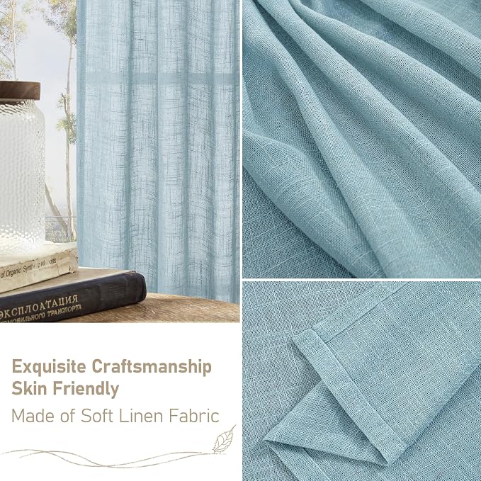 LAMIT 40 Inch Length Linen Curtains - Image 6