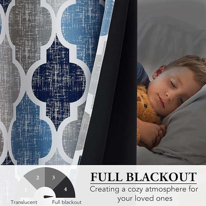 Beauoop 100% Blackout Curtains 96 Inches Long 2 Panels - Image 5