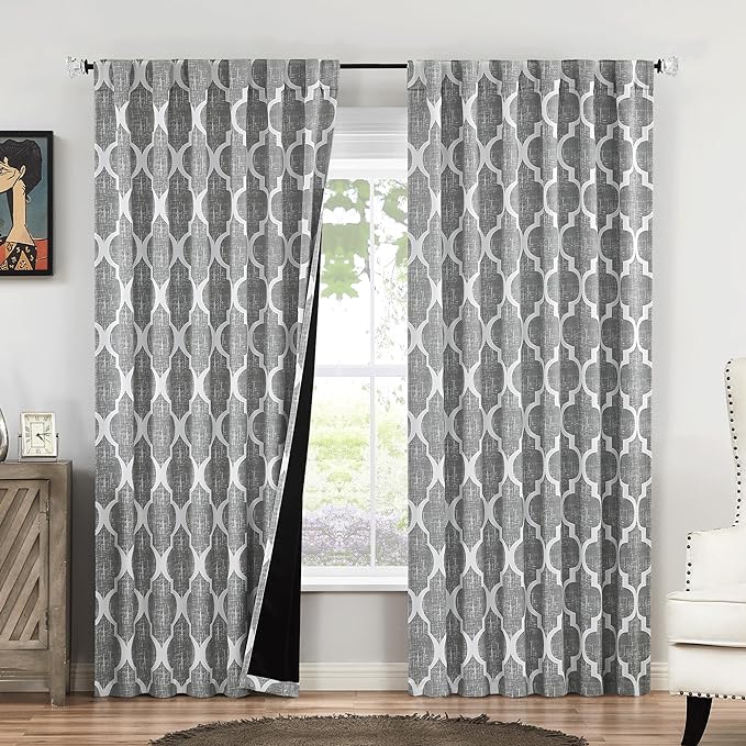 Beauoop 100% Blackout Curtains 96 Inches Long 2 Panels by Beauoop