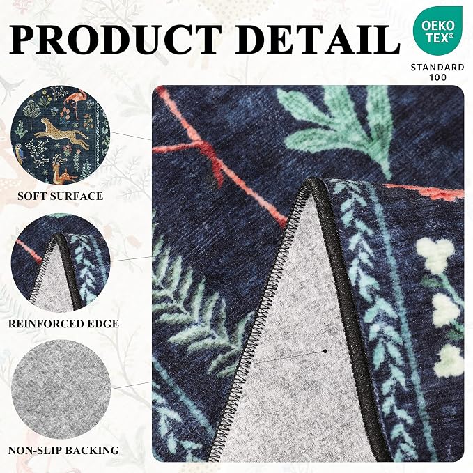 DUKINO 3x5 Rug, Washable Animal Area Rug - Image 4