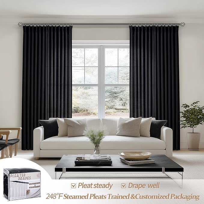 Black Viral Sheer Curtains 84 Inches Long - Image 2