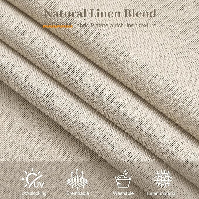 Pinch Pleated Linen Curtains 84 Inch Length 2 Panels Set, Light Filtering Linen - Image 6