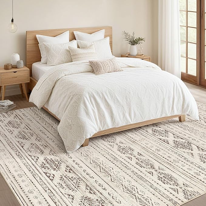 Nakagishi 6x9 Area Rugs Living Room: Washable Boho Large Neutral Soft Farmhouse - Image 6