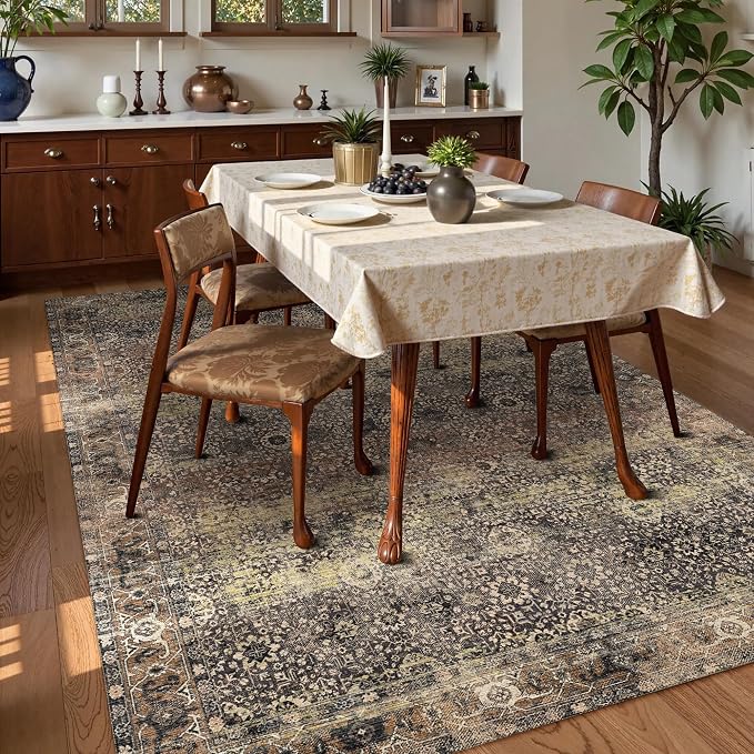 Washable Area Rug 3' x 5 ' Vintage Traditional Persian Mat - Image 3