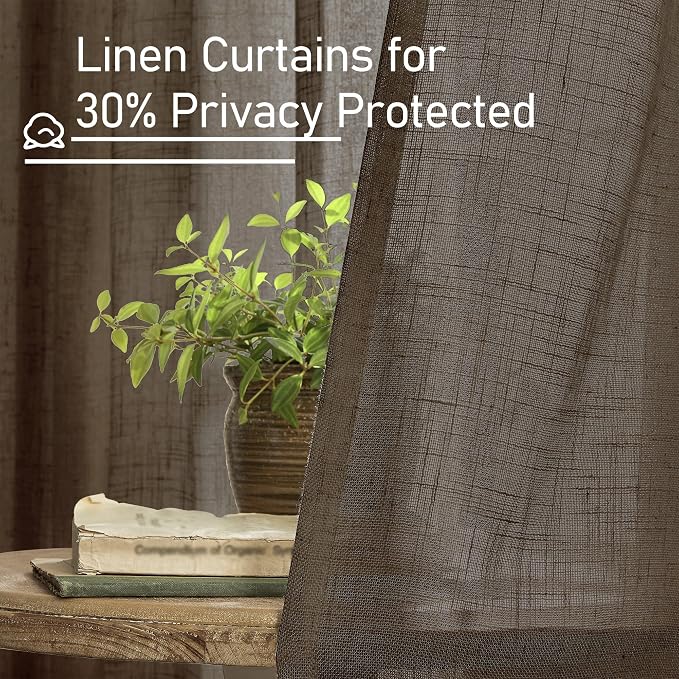LAMIT 95 inches Long Linen Curtains - Image 6