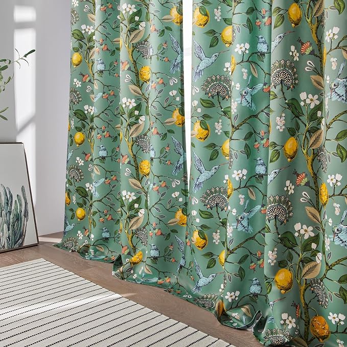 Topfinel Floral Two Pages Curtains 84 Inches Long Drapes, Vintage French - Image 8