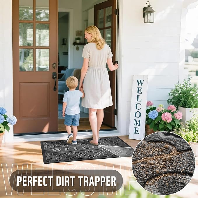 Yimobra Welcome Mat Outdoor Indoor, All-Season Waterproof Front Door Mat - Image 4