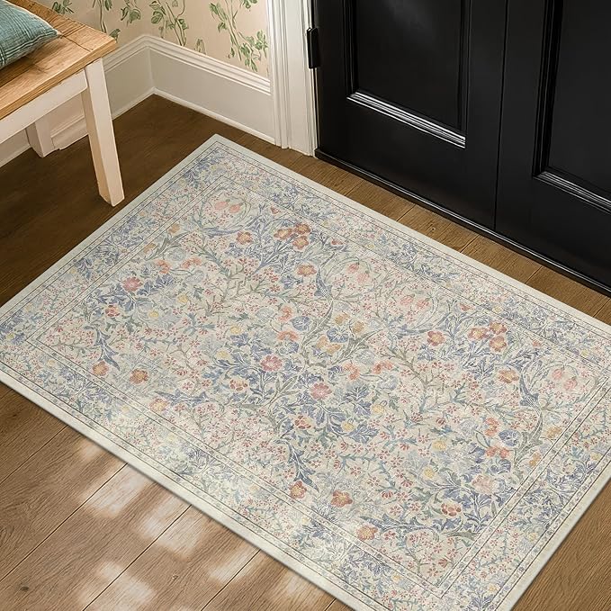 Washable Bathroom Rugs, Non-Slip Small Throw Rug by HazoHaus