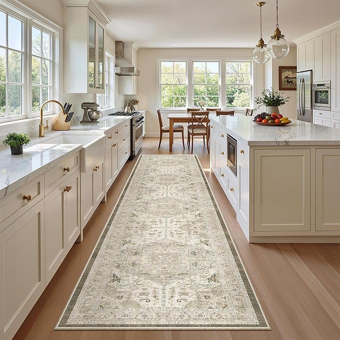 Madane Hallway Runner Rug 2'6''x12' Kitchen Runner, Non Slip Vintage Runners by Madane