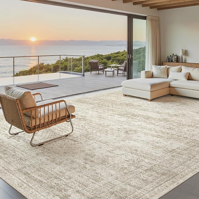 Washable Area Rug 8x12, Large Soft Rugs by Soalmost