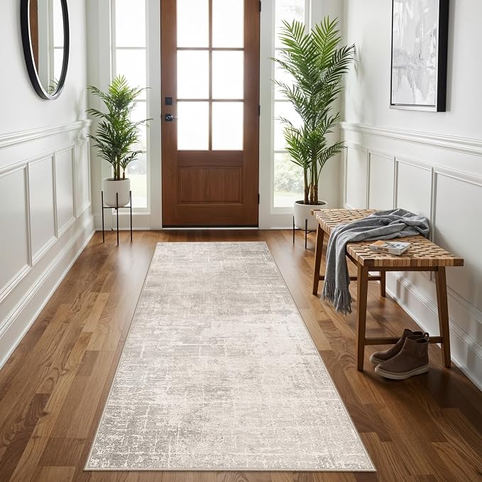 3x6 Washable Hallway Runner Rug: Abstract Stain Resistant Bathroom Kitchen Rug - Image 4