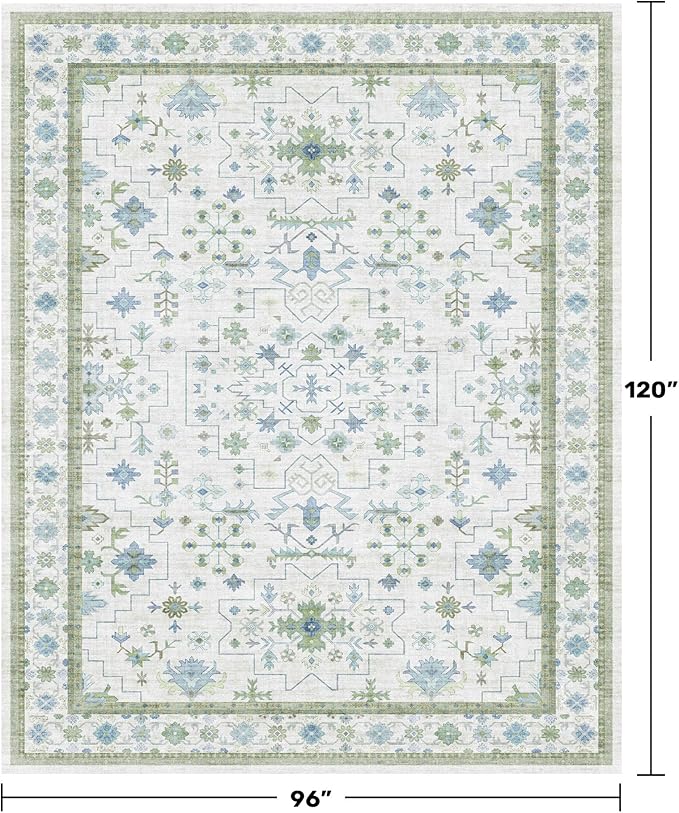 Hazo Haus Blue and Green Living Room Rug 8x10 - Image 2