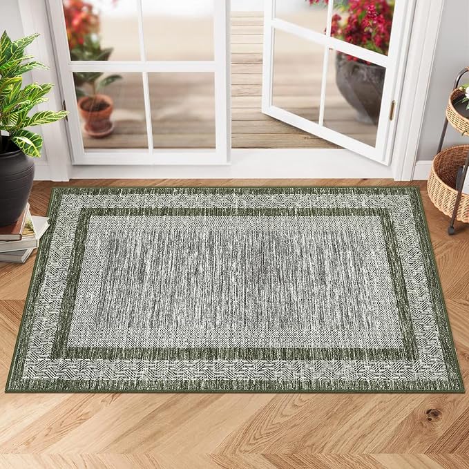 GarveeHome Modern Geometric Area Rug 2x3 Distressed Bordered Washable Non Slip by GarveeHome