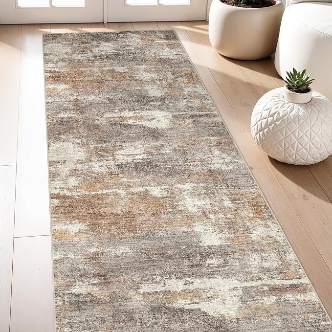 3x7 Washable Kitchen Runner Rug: Modern Abstract Runners - Image 2