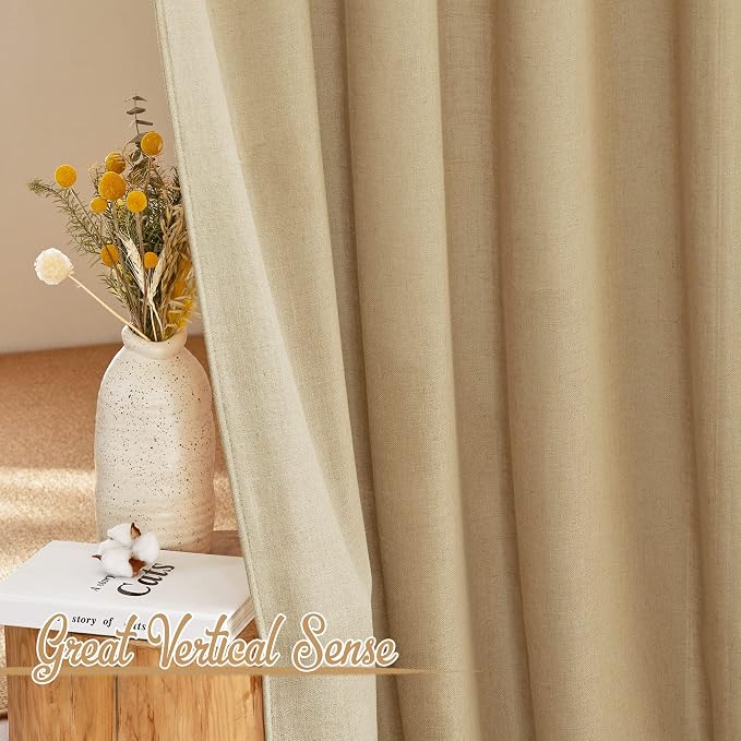 NICETOWN Linen Brown Curtains & Drapes Privacy - Image 3