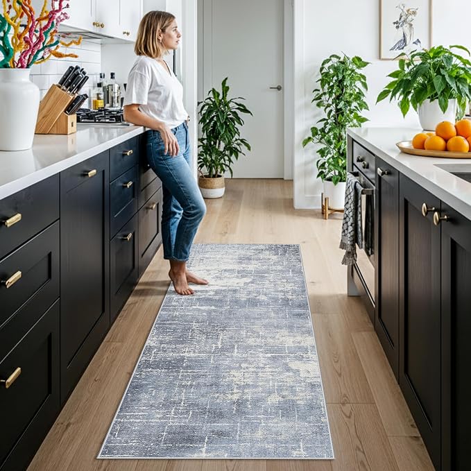 2x6 Non-Slip Entryway Area Rugs: Washable Stain Resistant Kitchen Carpet Low - Image 4
