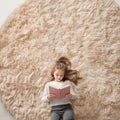 OLANLY Beige Round Rugs for Bedroom by OLANLY