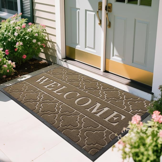 Yimobra Welcome Mat Outdoor Indoor, All-Season Waterproof Front Door Mat by Yimobra