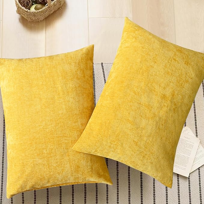 CaliTime Throw Pillow Covers Decorative 20 X 26 Inches Pack of 2 Cozy Chenille - Image 5