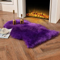 duduta Purple Faux Sheepskin Throw Rug 2x3 ft, Fluffy Shag Fur Chair Cover by duduta