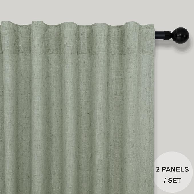 Sage Green Curtains 84 Inch Length - Image 2
