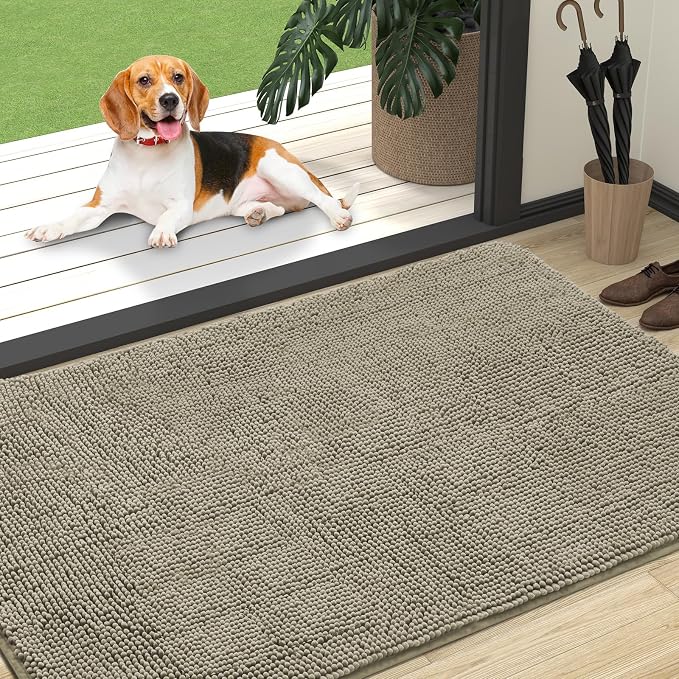 OLANLY Dog Door Mat for Muddy Paws 47x32, Absorbs Moisture and Dirt, Absorbent by OLANLY