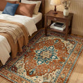 Area Rugs 3'x5' Washable Non-Slip, Floral Vintage Distress Print Pattern by RELEANY