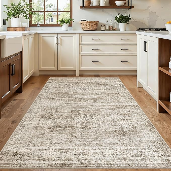 Area Rugs 4x6 for Living Room, Vintage Washable Rugs for Dining Room, Non-Slip by Soalmost