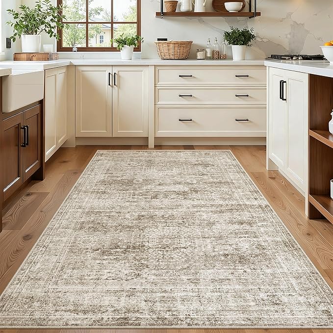 3x5 Rug, Small Area for Kitchen, Machine Washable Non-Slip Throw Rug, Vintage - Image 2
