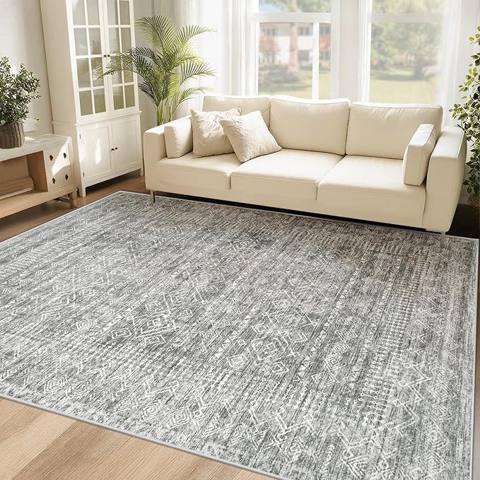 Washable Area Rug 5x7: Moroccan Rug by VECARF