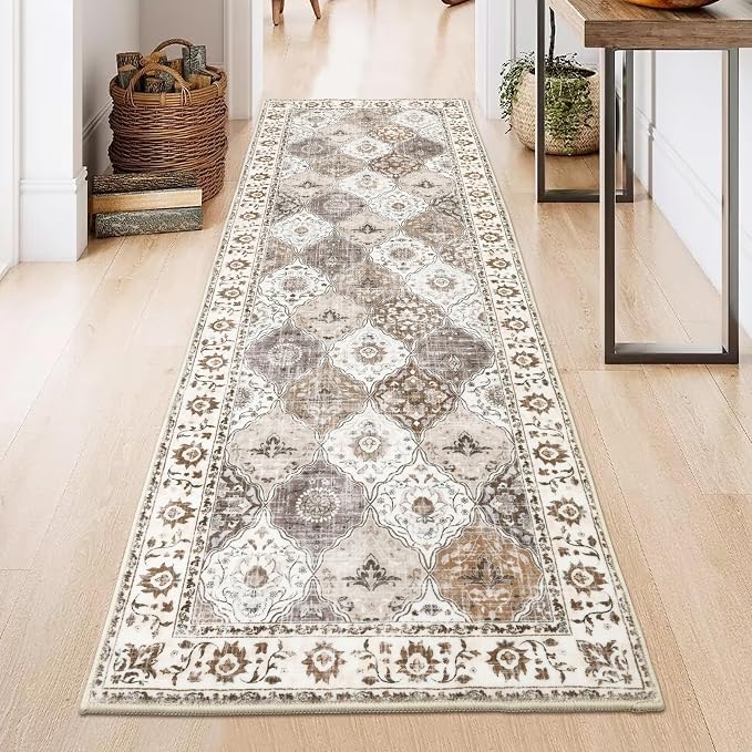 HEBE Hallway Runner Rug 2'x6' Washable Vintage Distressed Area Rugs Non Slip - Image 7