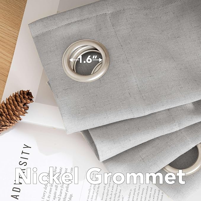 H.VERSAILTEX Living Room Linen Curtains Home Decorative Nickel Grommet Curtains - Image 5