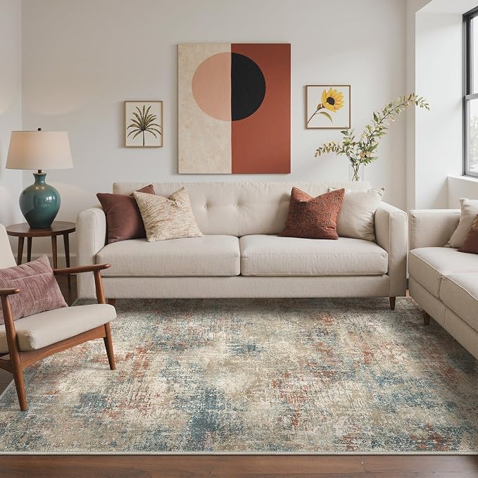 BEIMO Area Rugs 9x12 for Living Room Bedroom, Modern Abstract Machine Washable by BEIMO